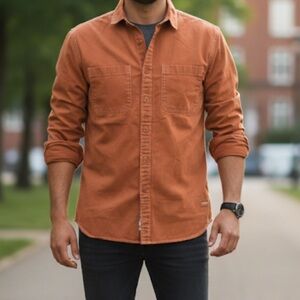 Pull & Bear Streetwear Burnt Orange Button Down